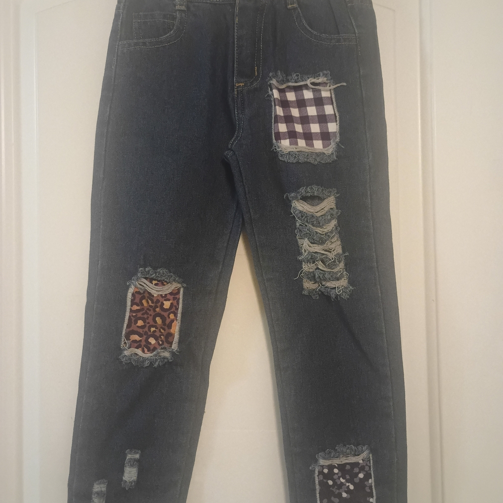 Stylish Kids Blue Jeans with Patchwork